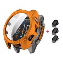 Stiklinis+PC dėklas Garmin Fenix 8 51mm 47mm 43mm AMOLED saulės įkrovimo ekrano apsauga Grūdintas stiklas Buferis Apsauginis dangtelis Priedai Fenix 8 51mm SOLAR