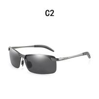 Polarized Vintage Half Frame Square Sun Glasses Women Men Metal Retro Brand Sunglasses Driving Fishing Female Male Eyeglass gray