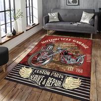 Vintažinis Klasikinis Motociklo Garažas 3D Spausdintas Kilimas Svetainė Retro Lenktyninis Automobilis Didelis Kilimas Namų Dekoras Miegamasis Neslystantis Grindų Kilimėlis 80x160cm