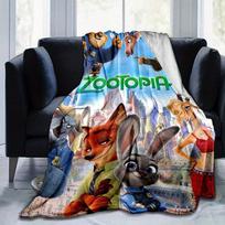 1 vnt. Zootopia spausdinimo pledas - Minkštas, visasezoninis užtiesalas svetainei, miegamajam, personalizuota dovana su žavingu animacinio filmo dizainu 80cmx120cm(31inx47in) gray