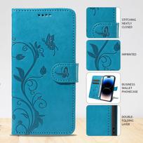Drugelio gėlės vijoklio odinis dėklas, skirtas Samsung Galaxy S25 S24 S23 S22 S21 S20 Ultra S24 S25 Plus FE S25 Edge Flip piniginės dangtelis Galaxy S20