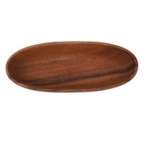 Medinis salotų dubuo Daugiafunkcis Didelės talpos Medinis valties formos dubuo maistui, duonai, vaisiams, užkandžiams, desertams 22x8,5x4,5cm L brown