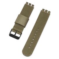Nailono Odos Riešinis Dirželis SWATCH Serijai Drobės Pakeičiamas Laikrodžio Dirželis 17mm 19mm 20mm Apyrankė Vyrams Moterims Apyrankės Aksesuarai 17mm gray