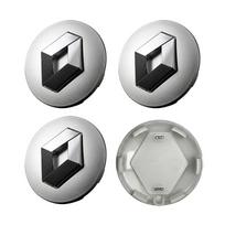 4 vnt. 56 mm automobilio ratlankio centrinis dangtelis, ratlankio apdaila, vandeniui atsparus automobilių aksesuaras Renault Dacia Clio Laguna 2 Megane 2 3 Duster Logan Captur sidabras