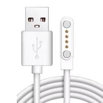 Universalus 2 kontaktų 4 mm 7,62 mm 4 kontaktų stipriai magnetinis įkrovimo laidas USB įkrovimo laidas Juodas Baltas Išmaniesiems laikrodžiams white