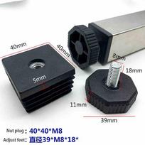 4/12vnt. M8 Plastikinis kvadratinis/apvalus veržlės dangtelis su aukštu padu, veržlės vamzdelio dangtelis, namų pado, reguliuojamo ratuko mova 4Pcs black
