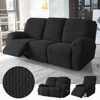 1/2/3 vietų recliner sofos užvalkalai svetainei Neslystantis fotelio užvalkalas Tampri spandekso recliner užvalkalas Baldų apsauga 1 Seater(4pcs) juoda