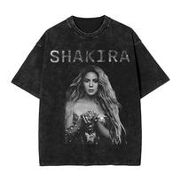 Shakira moterys nebeverkia pasaulinio turo apranga skalbti marškinėliai unisex moterims gatvės stilius hip hopo marškinėliai marginti trumpomis rankovėmis XL black
