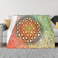 Gyvybės Gėlė Šventoji Geometrija Antklodė Flanelės Vilna Geometrinis Raštas Mandalas Kelioninis Pledas Lovos Patalynė Sofos Antklodė 150X180CM