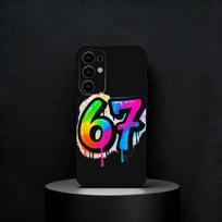 67 Šeši Septyni Dėklas Telefonui Samsung S25,S24,S23,S22,S21,S20,Plus,Fe,Lite,Kiti Juodas Dangtelis Samsung S25 black