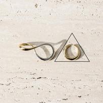 Geometric Mobius Women's Adjustable Stackable Plain Band Ring gray