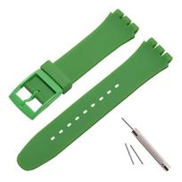 Silikoninė laikrodžio apyrankė 16mm 17mm 19mm 20mm Swatch laikrodžiams Spalvinga sportinė apyrankė Guminė pakaitinė apyrankė Apyrankės Laikrodžio aksesuarai 16mm green