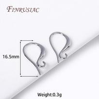 18K Gold Plated Ear Wire with Outside Loop Rhodium Plated Earring Hooks Earwire Fittings DIY Earrings Jewelry Accessories 20 Pieces white