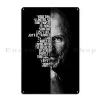 Black And White Steve Jobs Quote Poster Metal Plaque Poster Home Living Room Bar Custom Wall Tin Sign Poster 20x30cm（7.8x11.8inch） gray