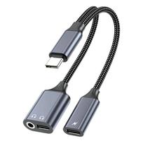 USB C To Auxiliary 3.5mm Headphone and Chargers Music Adapter With PD60W Fast Charging For Smartphones And Tablets pilka