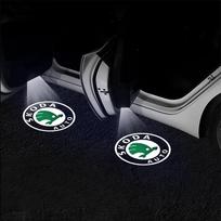 1/2 vnt. LED HD automobilio durų pasitikimo lemputė Automobilio logotipo projektoriaus šviesa Skoda Kodiaq Octavia Fabia Karoq Enyaq Kamiq Superb Scala RS 3 xkzm13