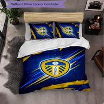 Leeds United Futbolo 3 dalių patalynės komplektas Minkštas antklodės užvalkalų komplektas su užvalkaliukais Spausdintas miegamojo dekoravimo komplektas namams 135cm*200cm