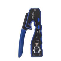 RJ45 presavimo įrankis, praeinantis presavimo įrankis su pjaustytuvu Cat6a Cat6 Cat5 Cat5e 8P8C moduliariniam jungtuvui, Ethernet presavimo įrankis mėlyna
