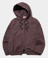 Someplace Man Multi-Pocket Oversized Action Pack Color Block Check Blouson Hooded Jacket [Red] Red/Free gray