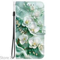 Elegantiškas spalvotas gėlių piniginės tipo dėklas telefonui Samsung Galaxy A27 5G SM-A276 A 27 Magnetinis atverčiamas odinis dėklas Mielas 3D raštas Capa PU Leather&Galaxy A27