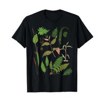 Vintage Botanical Flower Fern Leaf Green Plant Botany T Shirt Vintage Streetwear Casual Fashion Graphic Stylish 4XL black