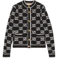 GUCCI Gg vilnos boucle žakardo megztinis 'Pilka/Dramblio kaulo' 713300-XKCNA-1130 XS juoda