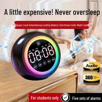Multifunctional Bluetooth Speaker & Smart Voice Alarm Clock with Night Light and Subwoofer T33 red