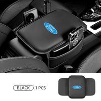 Center Console Arm Rest Protector Leather Car Armrest Box Pad Storage Pocket For Ford FOCUS Mondeo Fiesta Kuga Ecosport Fusion juoda