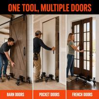 Steel Door Installation Dolly Adjustable Door Lifter Tool Stable Panel Moving Cart  Home black
