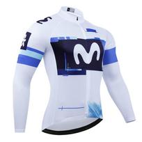 2026 Movistar Team ilgomis rankovėmis dviratininko marškinėliai Ropa Ciclismo Maillot Dviratininko drabužiai Kvėpuojantys Mtb Dviratininko drabužiai S blue