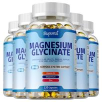 Buporai Magnesium Glycinate Capsules 120 Count 500mg — Bone Support, Mineral Support, Daily Wellness 120*5