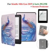 Dėklas Kindle 10-os kartos + Ekrano apsauga 6 colių su rankos dirželiu E-knygai J9G29R Odinis dangtelis Žadinimo/Miegojimo režimas Funda J9G29R kindle 10th