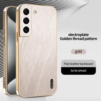 For Samsung Galaxy S22 S22 Plus S22 Ultra S22   Full Lens Protection Phone Case with Gold Thread Texture and Anti-Fingerprint For Galaxy S22 Ultra auksas