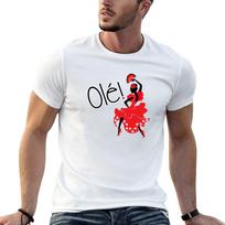 Flamenco Ole Spanish Dancer T-Shirt t shirt man casual man t shirt graphic man t shirt designer L white
