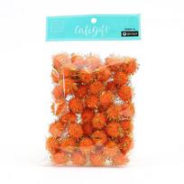 Colorful Gold Thread Pom-Pom Glitter Ball for DIY Clothing Decoration Orange 1cm (2000 pcs/bag) balta