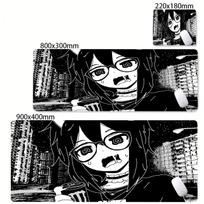 PC Desk Mat Black and White Anime Girl Mouse Pad XXL Gaming Mousepad Large Gamer Mause Carpet Computer Office Long Big Mousepad 30x60cm gray