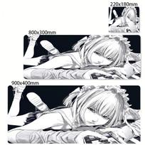 PC Desk Mat Black and White Anime Girl Mouse Pad XXL Gaming Mousepad Large Gamer Mause Carpet Computer Office Long Big Mousepad 30x60cm