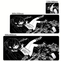 PC Desk Mat Black and White Anime Girl Mouse Pad XXL Gaming Mousepad Large Gamer Mause Carpet Computer Office Long Big Mousepad 30x60cm
