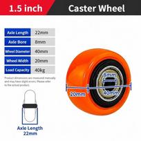 Double Bearings Trolley Wheel High Load Capacity Replacement Wheel Sturdy PVC Wheel  Home Use 1.5inch