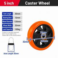 Double Bearings Trolley Wheel High Load Capacity Replacement Wheel Sturdy PVC Wheel  Home Use 5inch