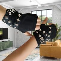 Y2K Studded Chain Retro Half-Finger Gloves - Spicy Girl Subculture with Sweet Cool Geometric Style One Size gray