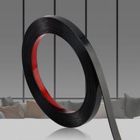 Juoda blizgi lipni dekoratyvinė PVC juostelė 5 m x 1 cm sienos veidrodžio kampo, spintelės krašto, plytelių krašto juostelė juoda
