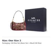 COACH Teri dengto drobės peties krepšys, įstrižai nešiojamas krepšys, rankinė vidutinio dydžio moteriškas, auksinis ir daugiaspalvis CY694-IMTAM One Size 2 black