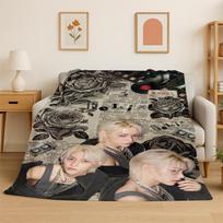 Kpop Felix Stray Kids Muzikinė flanelinė antklodė Minkšta šilta antklodė miegamajam svetainei lovai kelionėms stovyklavimui iškylai Dovana 100x150cm