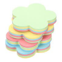 Flower Shape Sticky Notes 2.7 Inch Colorful Self Stick Memo Pads 100 Sheets Per Pad 4 Colors 3 Pads for Office Home School Reminders beige