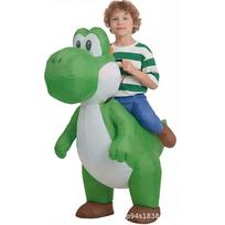 Yoshi ant pripučiamo dinozauro kostiumo suaugusiems Vaikams Helovino Cosplay Pripučiamas važiuojamas T-Rex kostiumas S žalia