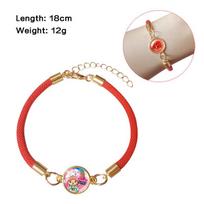 Anime Bracelet One Piece Luffy Zoro Robin Chopper Braided Gemstone Beaded Wristband Handmade Jewelry Accessories For Fans beige