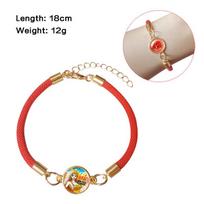Anime Bracelet One Piece Luffy Zoro Robin Chopper Braided Gemstone Beaded Wristband Handmade Jewelry Accessories For Fans beige
