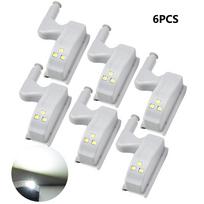 Universali vidinė vyrių lempų spintelė LED po spintele Šviesos spinta Spintos jutiklis Šviesa Namų virtuvė Naktinės šviesos lempos 6PCS balta