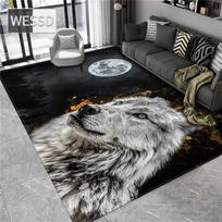 Vilko kilimas 3D gyvūnų grindų kilimėlis vonios kambariui didelis flanelinis kilimas svetainės miegamojo baldams kilimėlis poilsio kilimas prie lovos 40x60cm 1pcs gray